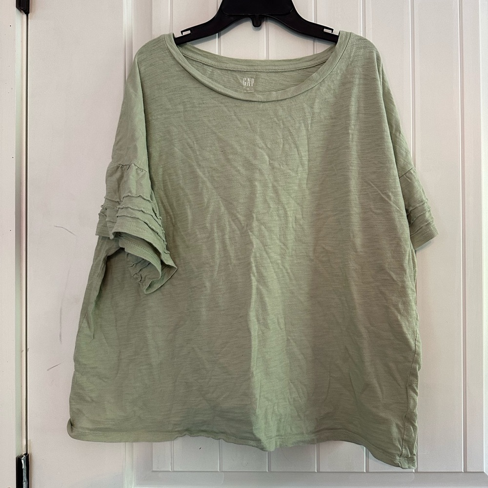 GAP Green Boxy Cuffed Sleeve T-Shirt